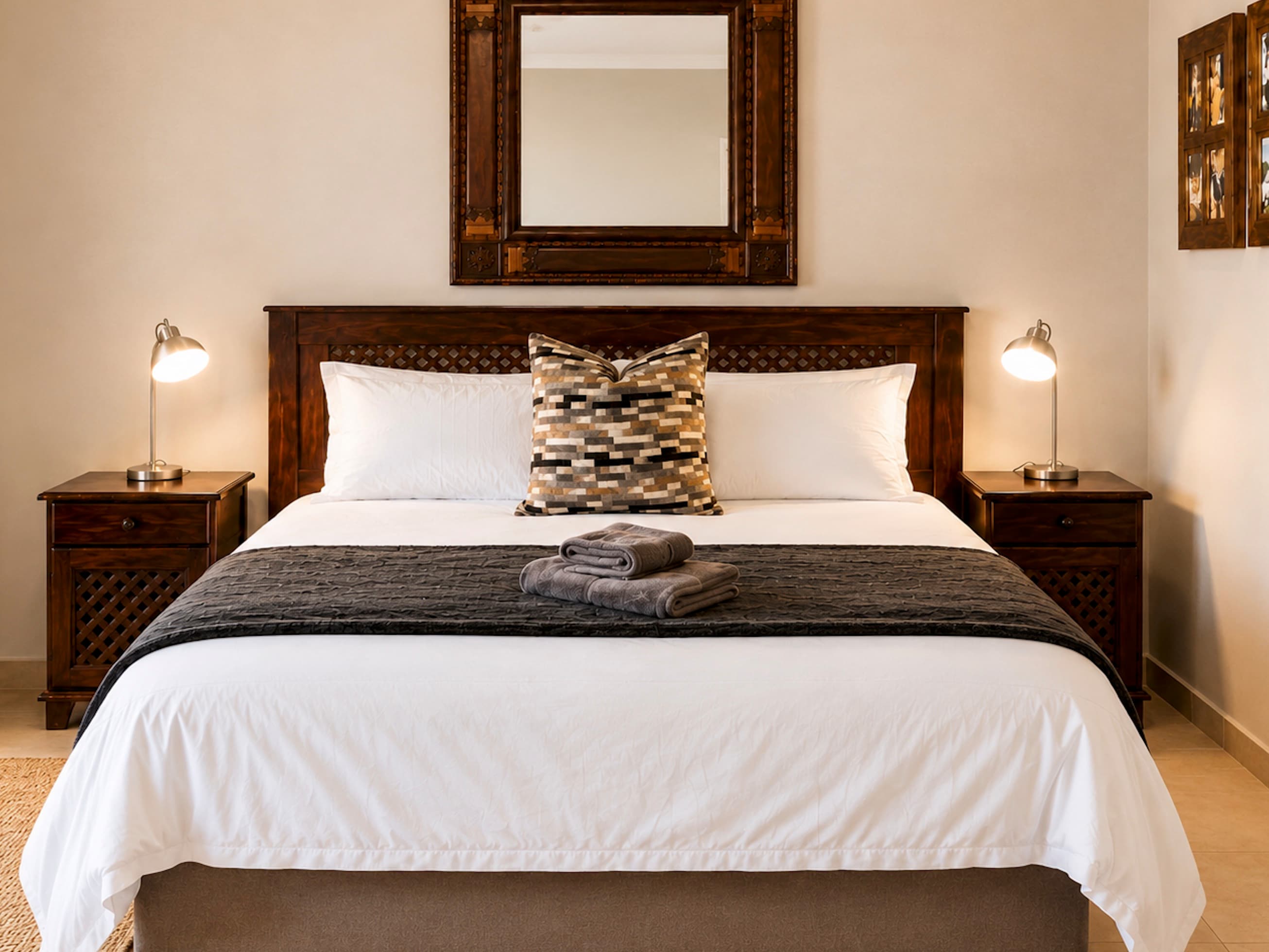 Double bed in a Lavender Lane Guesthouse room